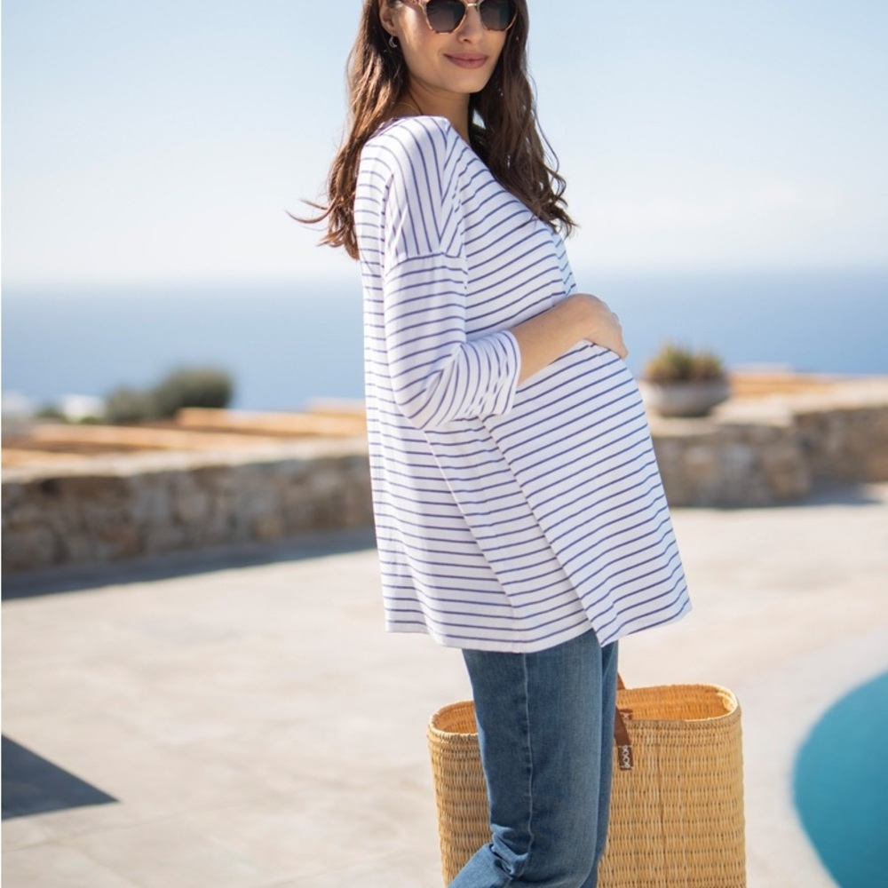 Seraphine Maternity and Nursing Striped Top